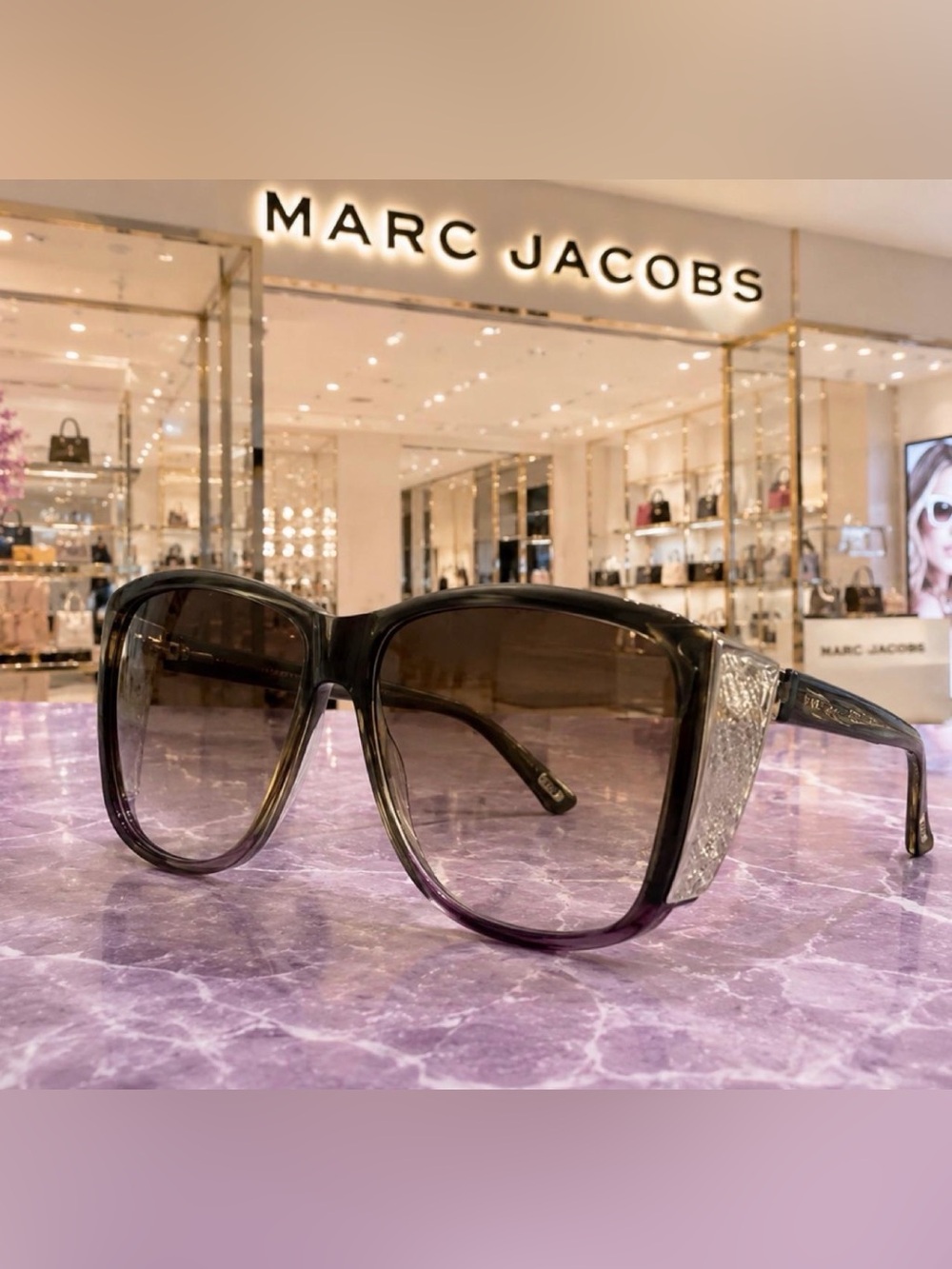 Marc Jacobs MJ 420/S Oversized Gradient Sunglasses Purple Ombré Y2K Vintage